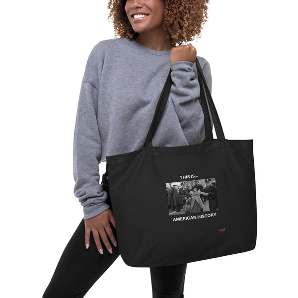 This is... America - Large Organic Tote Bag (Police & Woman)