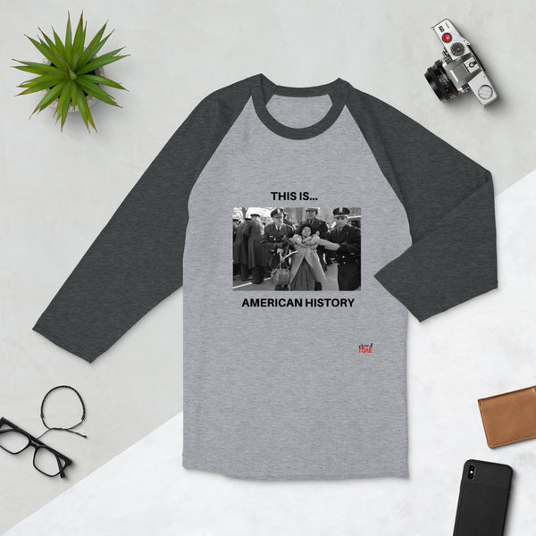 This is... America - White or Grey 3/4 Sleeve Raglan Shirt (Police & Woman)