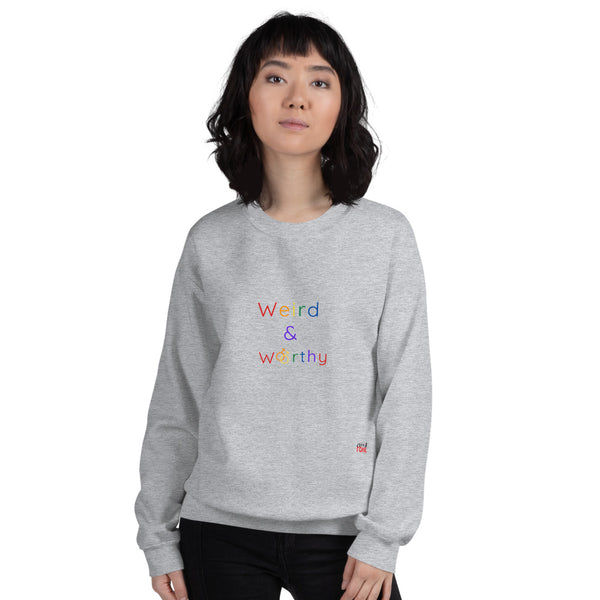 Weird & Worthy Sweatshirt (Rainbow Symbol)