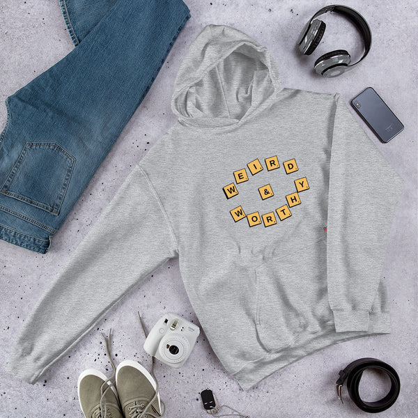 Weird & Worthy Hoodie (Scrabble)