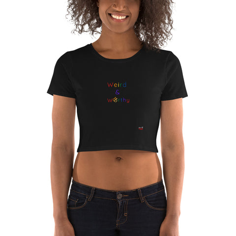 Weird & Worthy Crop Tee (Rainbow Symbol)