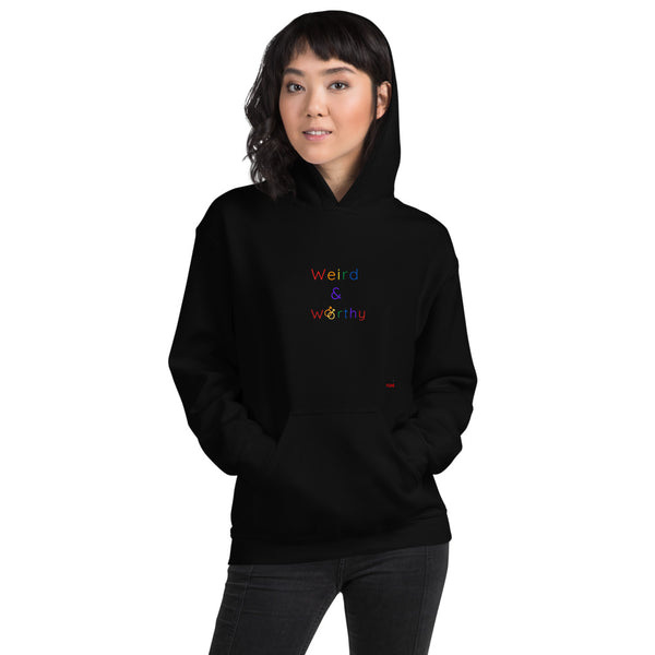 Weird & Worthy Hoodie (Rainbow Symbol)