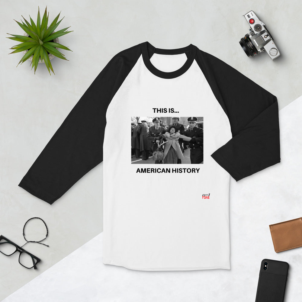 This is... America - White or Grey 3/4 Sleeve Raglan Shirt (Police & Woman)