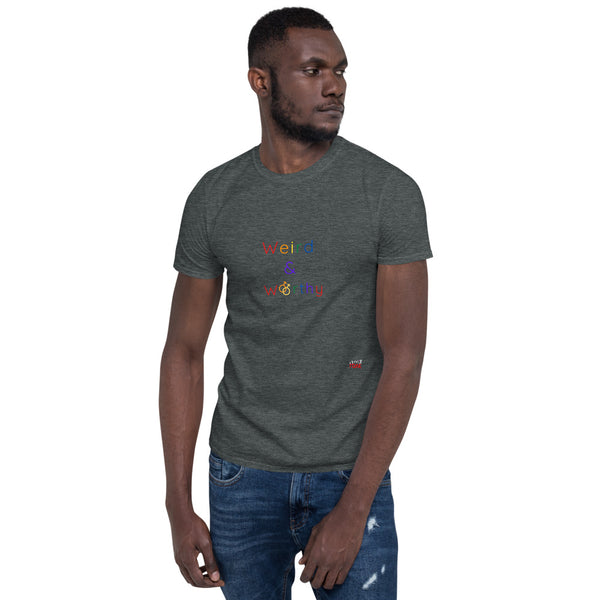 Weird & Worthy Short-Sleeve T-Shirt (Rainbow Symbol)