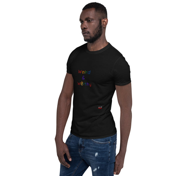 Weird & Worthy Short-Sleeve T-Shirt (Rainbow Symbol)