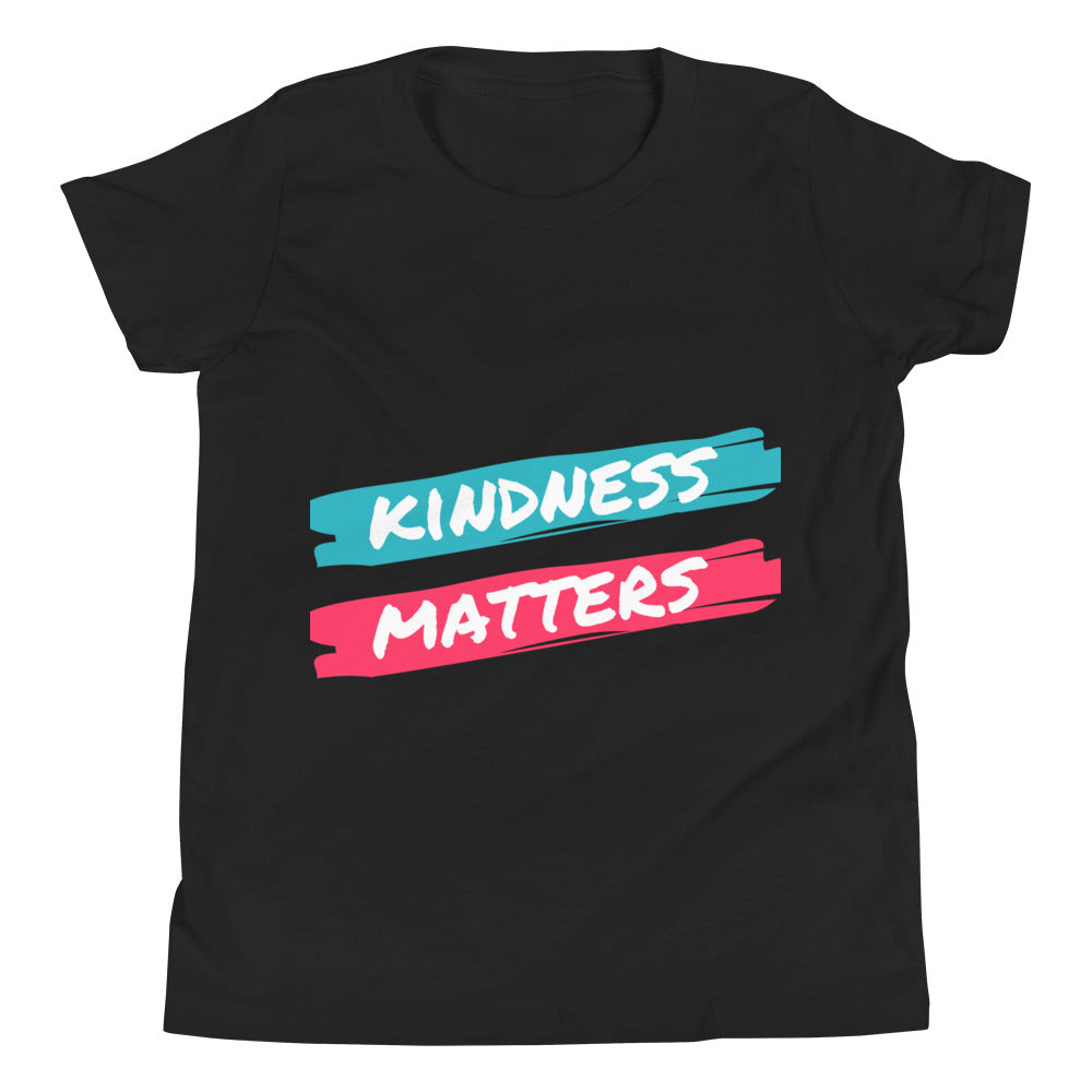 KINDNESS Matters Youth Short Sleeve T-Shirt (Black/Teal)