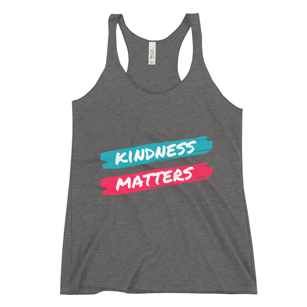 KINDNESS Matters Racerback Tank (Grey/Teal)