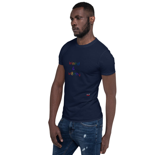 Weird & Worthy Short-Sleeve T-Shirt (Rainbow Symbol)