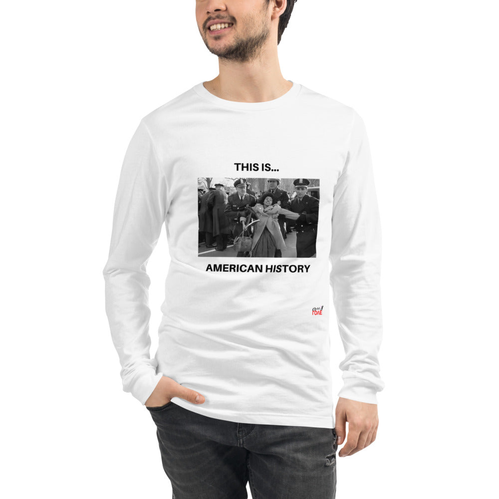 This is... America - White or Grey Long Sleeve Tee (Police & Woman)