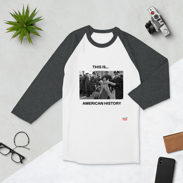 This is... America - White or Grey 3/4 Sleeve Raglan Shirt (Police & Woman)