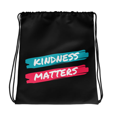 KINDNESS Matters Drawstring bag (Black/Teal)