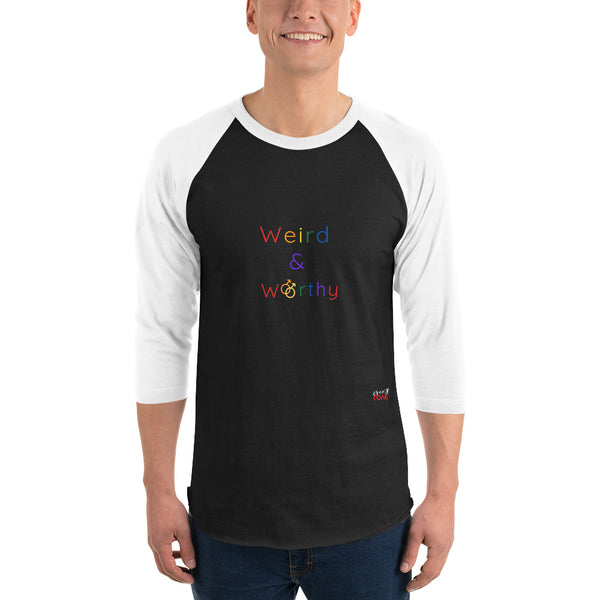 Weird & Worthy 3/4 Sleeve Raglan Shirt (Rainbow Symbol)