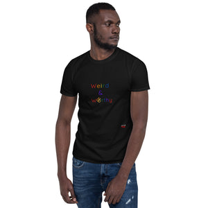 Weird & Worthy Short-Sleeve T-Shirt (Rainbow Symbol)