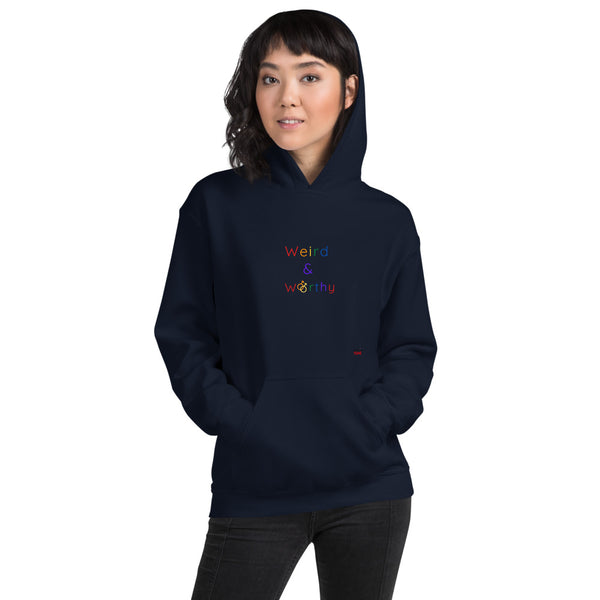 Weird & Worthy Hoodie (Rainbow Symbol)