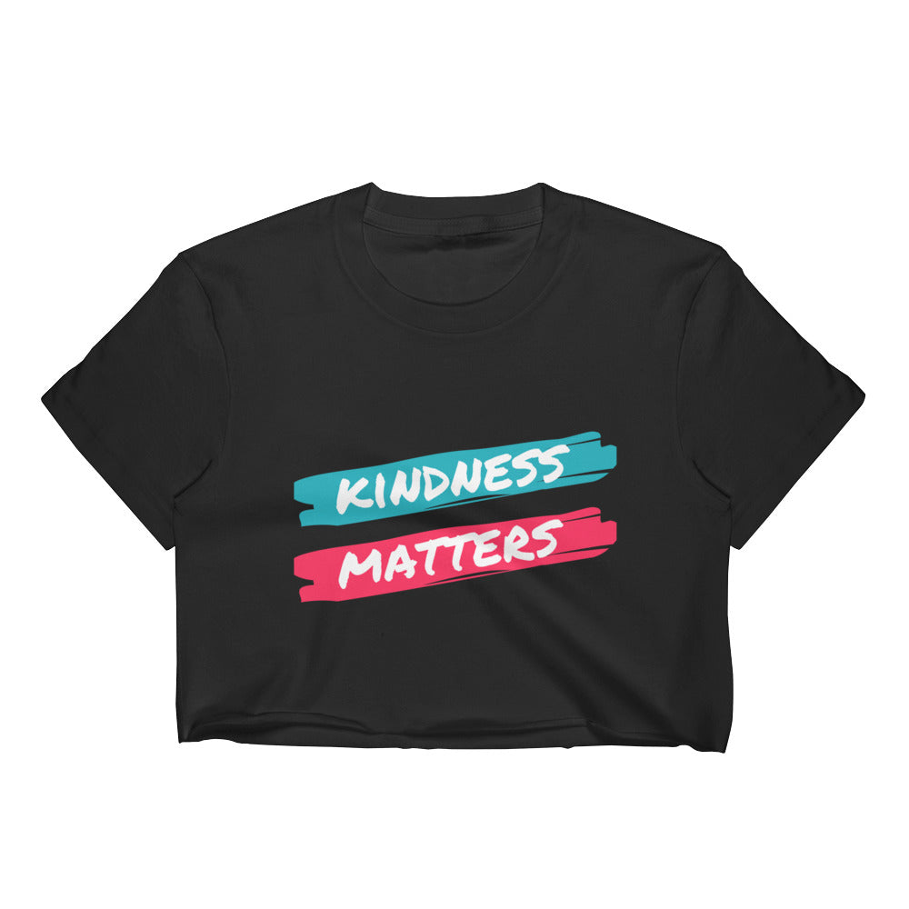 KINDNESS Matters Crop Top (Black/Teal)